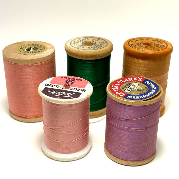 Vintage Thread On Wooden Spools Lot of 30 - Picture 7 of 11